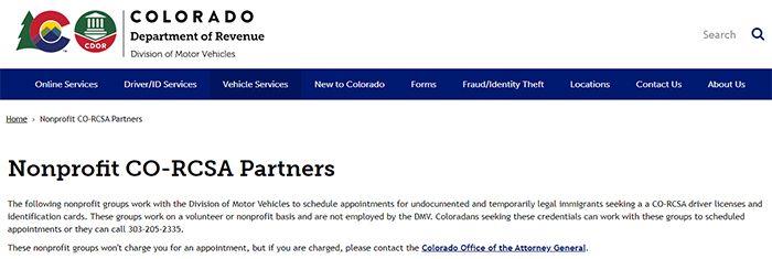 dmv citas para licencias para indocumentados en colorado