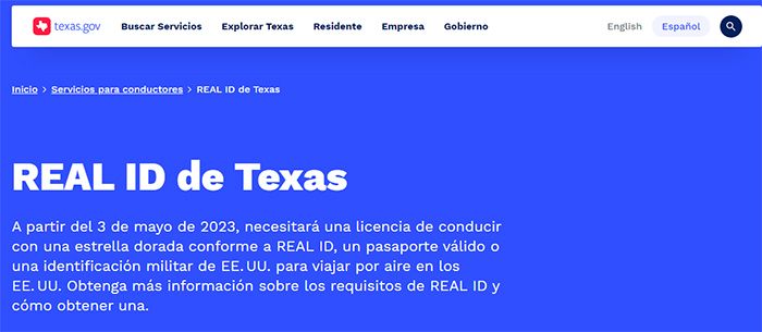 requisitos para identificacion de texas